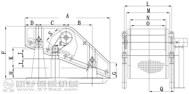 單軸振動篩結構 單軸振動篩結構圖